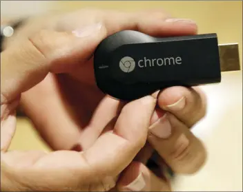  ?? AP PHOTO/MARCIO JOSE SANCHEZ ?? This July 24, 2013 file photo shows the Google Chromecast device in San Francisco. Amazon is angling for a truce in its two-year battle with Apple and Google over streaming gadgets: It says it is preparing to put Apple TV and Chromecast back on sale. A...
