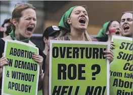  ?? Robert Gauthier Los Angeles Times ?? PEOPLE who support abortion rights rally in June in L.A. following the reversal of Roe vs. Wade. State Democrats have introduced 17 abortion-related bills.