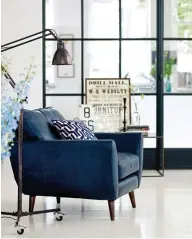  ??  ?? ambience: Create a peaceful reading area with a cosy DFS armchair lit by an anglepoise floor lamp