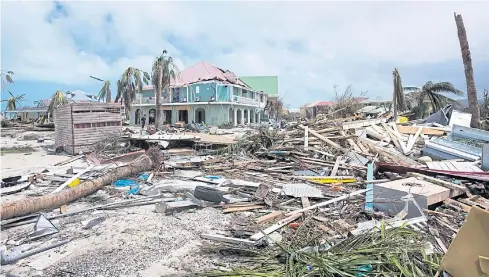  ??  ?? DEVASTATIO­N: The aftermath in Orient Bay on the French Carribean island of St Martin, after the passage of hurricane Irma.