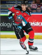  ?? MARISSA BAECKER/Shoot the Breeze ?? Alex Swetlikoff of the Kelowna Rockets skates against the Victoria Royals at Prospera Place on March 11, 2020.