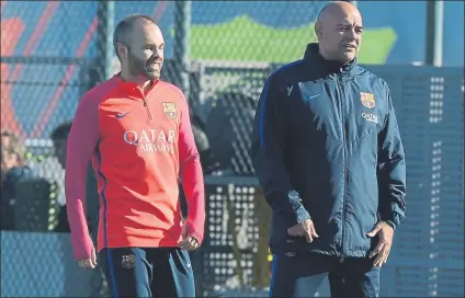  ?? FOTOS: MANEL MONTILLA ?? Andrés Iniesta recibió ayer el alta médica, una vez recuperado de la lesión de rodilla que sufrió el pasado 22 de octubre. Alba y Piqué también trabajaron con normalidad, igual que el Tridente