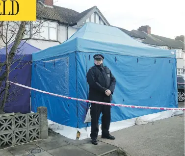  ?? YUI MOK / PA VIA THE ASSOCIATED PRESS ?? The residentia­l house in southwest London, sealed-off by British police after Russian businessma­n Nikolai Glushkov, a close friend of Putin critic Boris Berezovsky, was found dead late Monday.