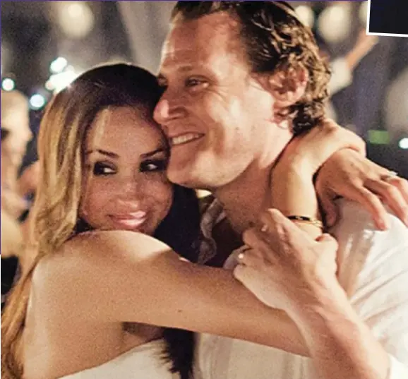  ??  ?? Her first love: ‘Meghan said she couldn’t imagine a life without husband Trevor Engelson,’ says her former friend Ninaki