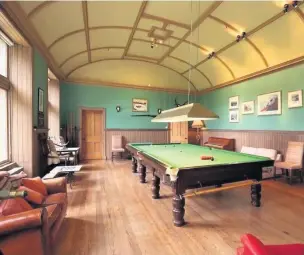  ??  ?? Games room Why don’t you unwind after a long day and enjoy a game of billiards