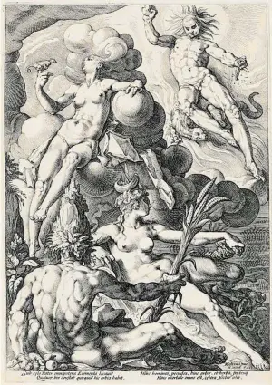  ?? ?? Hendrick Goltzius, „Die Elemente“, Kupferstic­h, 1588.