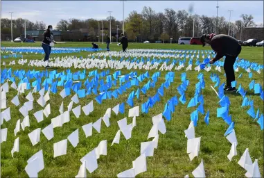  ?? SUBMITTED ?? Flags signifying LCCC graduates have been planted on the college’s Elyria campus to recognize this year’s class.