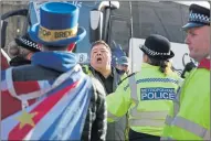  ??  ?? Protesters clash outside Westminste­r last week