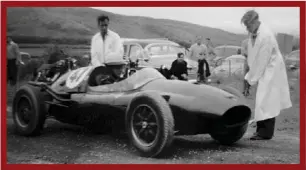  ??  ?? Bruce with his own Cooper at Clellands Hillclimb near Timaru in 1958