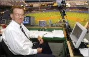  ?? ASSOCIATED PRESS FILE PHOTO ?? Baseball announcer Tim Mccarver poses in the press box before the start of Game 2of the American League Division Series on Oct. 2, 2003 in New York.