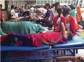  ??  ?? Patients wait to get admitted in AIIMS.