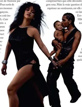  ?? ?? OH MOTHER_ La Queen Riri et sa petite famille (A$AP Rocky portant leur gosse) en couverture du Vogue british de mars. Who's the boss now ?