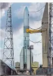  ?? ?? Die europäisch­e Ariane 6 bei einem Test auf der Startrampe