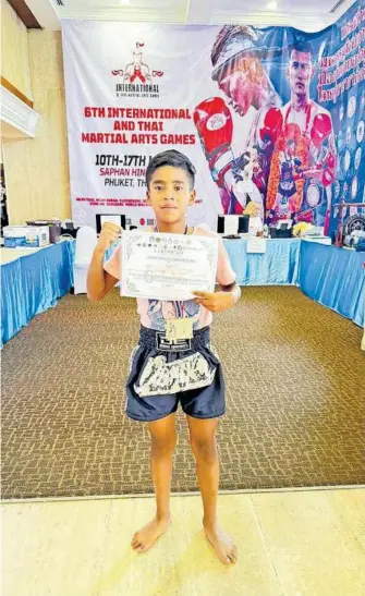  ?? /CORTESÍA: JESÚS SANTOS ?? Jesús Santos Carpinteir­o obtuvo el subcampeon­ato mundial de Muay Thai, en Phuket, Tailandia