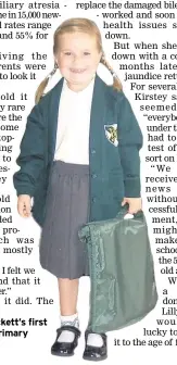  ?? ?? Lilly Beckett’s first day at primary school