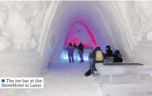  ??  ?? ●●The ice bar at the SnowHotel in Laino