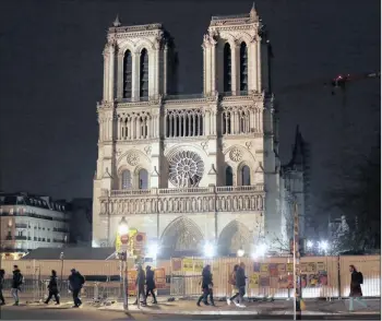  ?? NO SERVICE:
Ap/thibault Camus ?? Notre Dame Cathedral was unable to host Christmas services for the first time since the French Revolution, because the Paris landmark was too deeply damaged by last year’s fire.
Picture: