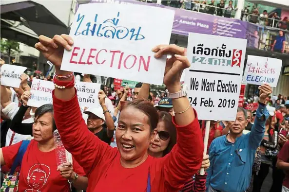  ?? — PHOTOS: ABS-CBN/TEAM CERITALAH ?? Historical moment: Thailand is heading to the polls today for the first time, since 2014’s military coup.