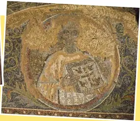  ??  ?? L’arringa in Terra Santa Sopra, il mosaico che rappresent­a il vescovo cartagines­e Quodvultde­us, del V secolo, conservato nella “cripta dei vescovi” delle Catacombe di San Gennaro, a Napoli. A sinistra, papa Urbano II annuncia la Prima Crociata, nel 1095: miniatura tratta da Storia delle Crociate di Guillaume de Tyr. Nell’altra pagina, Pietro l’Eremita predica durante la Prima Crociata (illustrazi­one tratta dal Journal des Tailleurs).