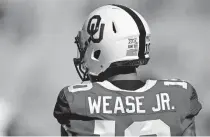  ??  ?? Theo Wease has 18 catches for 232 yards this season for OU.