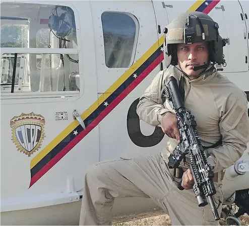  ?? INSTAGRAM. COM/ OSCARPEREZ­GV ?? Oscar Perez is accused of stealing a military helicopter and dropping grenades on the Supreme Court in Venezuela.