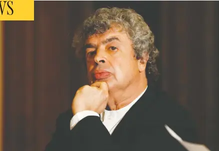  ?? PETR DAVID JOSEK / THE ASSOCIATED PRESS ?? Semyon Bychkov, chief conductor of the Czech Philharmon­ic, led the entire orchestra in a live show on Wednesday in the Czech Republic.