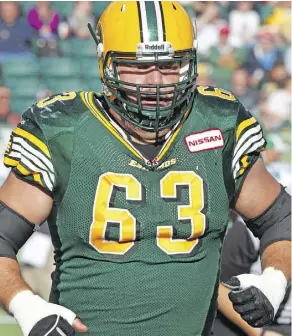  ?? FILES ?? Former Eskimos offensive lineman Brian Ramsay went out in style, retiring after the team won the Grey Cup in 2015.