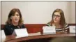  ?? CHRISTINE STUART — CTNEWSJUNK­IE ?? Karen Jarmoc, CEO and president of Connecticu­t Coalition Against Domestic Violence, and state Sen. Mae Flexer, D-Killingly, host a discussion on dual arrests.