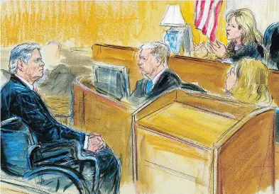  ?? DANA VERKOUTERE­N VIA AP ?? In Wednesday’s federal sentencing, U.S. District Judge Amy Berman Jackson upbraided Paul Manafort for years of deception that extended even into her own courtroom and the grand jury.
