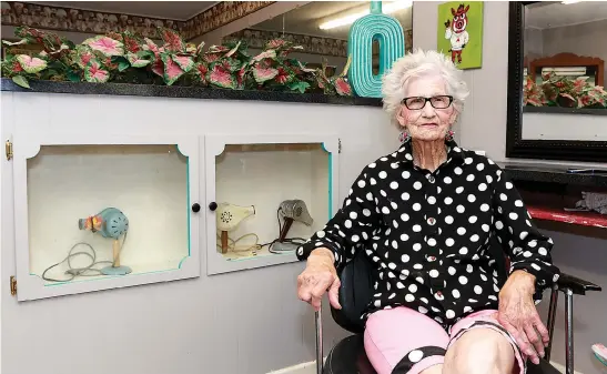  ?? Staff photo by Hunt Mercier ?? ■ Betty Johnson, the owner of BJ’s Hair Salon on East 21st Street poses for a photo on Sept. 18 in Texarkana, Ark.