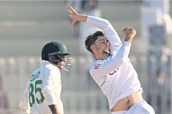  ?? ?? Fast learner: Will Jacks finished with figures of six for 161 in Pakistan’s first innings after using a variety of pace and line in an attacking display