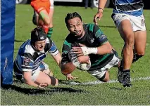  ?? PHOTO: JOHN BISSET/STUFF ?? South Canterbury wing Kalavini Leatigago scores a brilliant individual try against Wanganui as his side upset the defending champions.