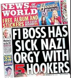  ??  ?? Controvers­ial: Max Mosley successful­ly sued over this newspaper exclusive in 2008