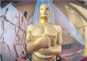  ??  ?? An Oscar statue on the red carpet area in Hollywood, California.