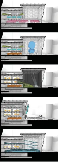  ??  ?? 6 Wolf Diller Scofidio + Renfro’nun The Shed projesi. Binanın farklı kullanım alternatif­leri. (https://dsrny.com/ project/the-shed - Son erişim tarihi: 15.11.2020) Görseller: ©Diller Scofidio + Renfro 6