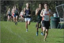  ?? GENE WALSH — DIGITAL FIRST MEDIA ?? Perkiomen Valley’s Tyler Clifford leads a pack of runners Thursday afternoon.