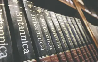  ?? GETTY IMAGES ?? Encycloped­ia Britannica announced a decade ago it would ceas its print edition of reference books.