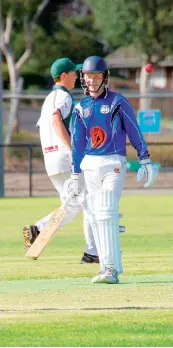  ?? ?? Brock Sawyer walks off as Western Park lose a couple of quick wickets.