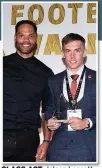  ??  ?? CLASS ACT Joleon Lescott with Grassroots Volunteer of the Year Charlie O’Brien