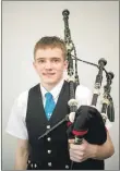  ??  ?? Right: Ben Fulford earned a distinctio­n as he won the bagpipe solos aged 16 to 18.