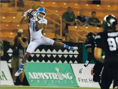  ?? EUGENE TANNER — THE ASSOCIATED PRESS ?? Senior wide receiver Tre Walker has caught 22 passes for 265 yards and two touchdowns in four games for undefeated San Jose State.