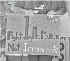  ?? TREVOR HUGHES/USA TODAY ?? An attendee demonstrat­es at a news conference Sunday in McAllen, Texas, which has been the focus of the controvers­y over separating immigrant families.