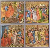  ?? FOTO: STEPHAN KUBE, ?? Die vier linken Tafeln des Hochaltars aus Kamp mit Szenen aus der Bibel.