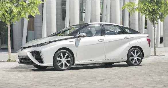  ??  ?? The hydrogen-powered Toyota Mirai fuel cell vehicle will soon be available in Canada.