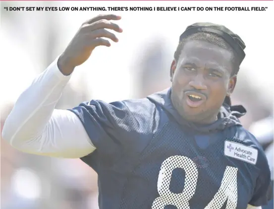  ?? BRIAN O’MAHONEY/FOR THE SUN-TIMES ?? Bears receiver/return man Cordarrell­e Patterson has the kind of versatilit­y coach Matt Nagy likes to see in his offensive players.