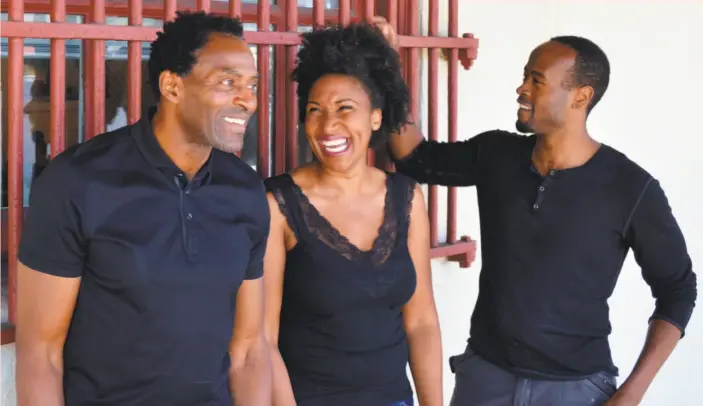  ?? Adam Levonian ?? Carl Lumbly (left), Safiya Fredericks and Rafael Jordan star in “Grandeur,” a new play about poet and recording artist Gil Scott-Heron at the Magic Theatre.