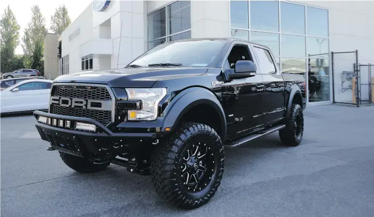  ?? — PHOTOS: IAN HARWOOD ?? Brown Bros. Ford racing division has fired up a ‘Raptor factory’ to produce its own customized version of the 2017 F150 XLT Supercrew 4x4 FX4.