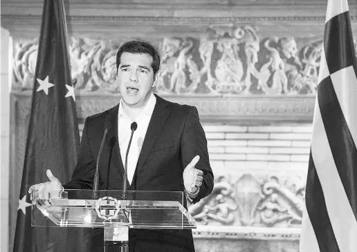  ?? AFP PHOTO / Prime Minister’s Office / Andrea Bonetti ?? Greek Prime Minister Alexis Tsipras