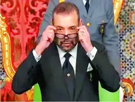  ?? EFE ?? El rey Mohamed VI de Marruecos, durante su discurso a la nación