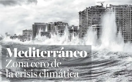  ?? Foto: Green Peace ?? Recreación de cómo estaría Benidorm en 2100 con el actual aumento del nivel del mar.